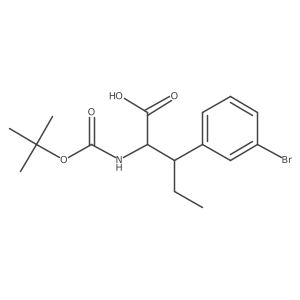 3-(3-Bromophenyl)-2-((tert-butoxycarbonyl)amino)pentanoic acid结构式