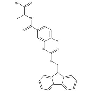 (2R)-2-{[4-bromo-3-({[(9H-fluoren-9-yl)methoxy]carbonyl}amino)phenyl]formamido}propanoic acid结构式
