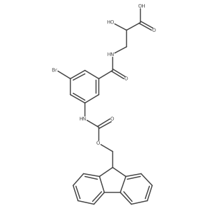 (2S)-3-{[3-bromo-5-({[(9H-fluoren-9-yl)methoxy]carbonyl}amino)phenyl]formamido}-2-hydroxypropanoic acid结构式