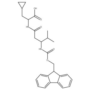 (2S)-3-cyclopropyl-2-[3-({[(9H-fluoren-9-yl)methoxy]carbonyl}amino)-4-methylpentanamido]propanoic acid Structure