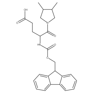 5-(3,4-dimethylpyrrolidin-1-yl)-4-({[(9H-fluoren-9-yl)methoxy]carbonyl}amino)-5-oxopentanoic acid结构式