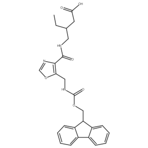 3-[({5-[({[(9H-fluoren-9-yl)methoxy]carbonyl}amino)methyl]-1,3-oxazol-4-yl}formamido)methyl]pentanoic acid Structure