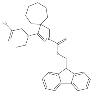 2-(N-ethyl-1-{1-[({[(9H-fluoren-9-yl)methoxy]carbonyl}amino)methyl]cycloheptyl}formamido)acetic acid Structure