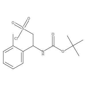 tert-butyl N-[2-(chlorosulfonyl)-1-(2-methylphenyl)ethyl]carbamate Structure