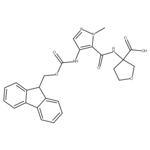 3-[4-({[(9H-fluoren-9-yl)methoxy]carbonyl}amino)-1-methyl-1H-pyrazole-5-amido]oxolane-3-carboxylic acid Structure