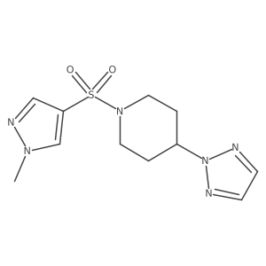 1-((1-methyl-1H-pyrazol-4-yl)sulfonyl)-4-(2H-1,2,3-triazol-2-yl)piperidine结构式