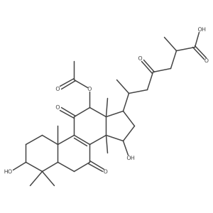 (3I(2),12I(2),15I(2),25R)-12-(Acetyloxy)-3,15-dihydroxy-7,11,23-trioxolanost-8-en-26-oic acid Structure