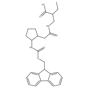 rac-2-({2-[(1R,2S)-2-({[(9H-fluoren-9-yl)methoxy]carbonyl}amino)cyclopentyl]acetamido}methyl)butanoic acid结构式