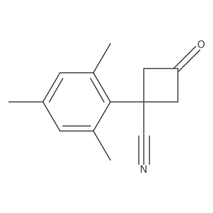 3-Oxo-1-(2,4,6-trimethylphenyl)cyclobutane-1-carbonitrile Structure