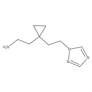 2-{1-[2-(1H-1,2,4-triazol-1-yl)ethyl]cyclopropyl}ethan-1-amine结构式