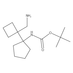 tert-butyl N-{1-[1-(aminomethyl)cyclobutyl]cyclopentyl}carbamate结构式