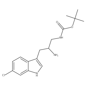 tert-butyl N-[2-amino-3-(6-chloro-1H-indol-3-yl)propyl]carbamate结构式