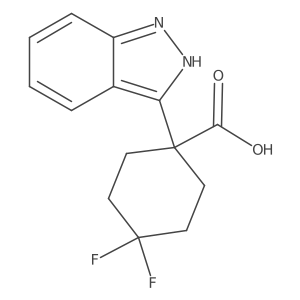 4,4-difluoro-1-(1H-indazol-3-yl)cyclohexane-1-carboxylic acid Structure