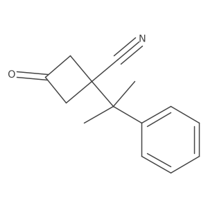 3-Oxo-1-(2-phenylpropan-2-yl)cyclobutane-1-carbonitrile结构式