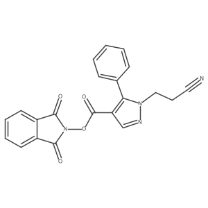 1,3-dioxo-2,3-dihydro-1H-isoindol-2-yl 1-(2-cyanoethyl)-5-phenyl-1H-pyrazole-4-carboxylate Structure