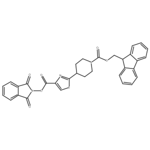 (9H-fluoren-9-yl)methyl 4-(4-{[(1,3-dioxo-2,3-dihydro-1H-isoindol-2-yl)oxy]carbonyl}-1,3-thiazol-2-yl)piperidine-1-carboxylate Structure