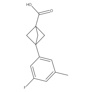 3-(3-Fluoro-5-methylphenyl)bicyclo[1.1.1]pentane-1-carboxylic acid结构式