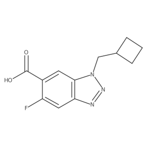 1-(cyclobutylmethyl)-5-fluoro-1H-1,2,3-benzotriazole-6-carboxylic acid结构式
