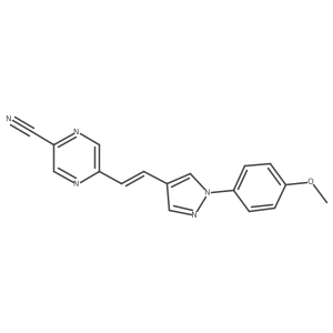 5-{2-[1-(4-methoxyphenyl)-1H-pyrazol-4-yl]ethenyl}pyrazine-2-carbonitrile结构式