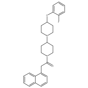 1-(4-(2-Fluorophenoxy)-[1,4'-bipiperidin]-1'-yl)-2-(naphthalen-1-yl)ethan-1-one Structure