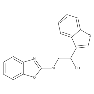 1-(1-Benzothiophen-3-yl)-2-[(1,3-benzoxazol-2-yl)amino]ethan-1-ol结构式