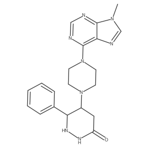 5-[4-(9-Methylpurin-6-yl)piperazin-1-yl]-6-phenyldiazinan-3-one结构式