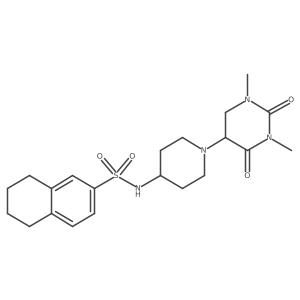 N-[1-(1,3-dimethyl-2,4-dioxo-1,3-diazinan-5-yl)piperidin-4-yl]-5,6,7,8-tetrahydronaphthalene-2-sulfonamide结构式