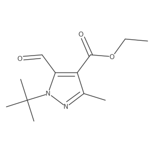 Ethyl 1-(tert-butyl)-5-formyl-3-methyl-1H-pyrazole-4-carboxylate结构式