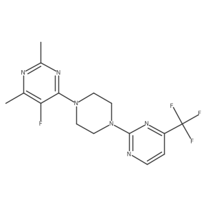 5-Fluoro-2,4-dimethyl-6-{4-[4-(trifluoromethyl)pyrimidin-2-yl]piperazin-1-yl}pyrimidine结构式