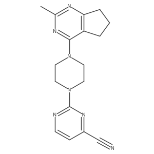 2-(4-{2-methyl-5H,6H,7H-cyclopenta[d]pyrimidin-4-yl}piperazin-1-yl)pyrimidine-4-carbonitrile结构式
