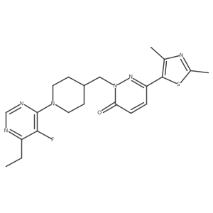 6-(2,4-Dimethyl-1,3-thiazol-5-yl)-2-{[1-(6-ethyl-5-fluoropyrimidin-4-yl)piperidin-4-yl]methyl}-2,3-dihydropyridazin-3-one结构式