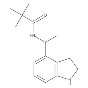 (R)-N-((R)-1-(Indolin-4-yl)ethyl)-2-methylpropane-2-sulfinamide结构式