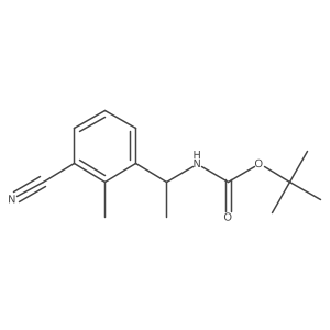 tert-butyl (R)-(1-(3-cyano-2-methylphenyl)ethyl)carbamate结构式