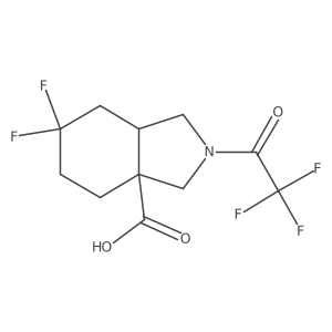 6,6-difluoro-2-(2,2,2-trifluoroacetyl)-octahydro-1H-isoindole-3a-carboxylic acid结构式