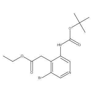 Ethyl 2-(3-bromo-5-{[(tert-butoxy)carbonyl]amino}pyridin-4-yl)acetate结构式