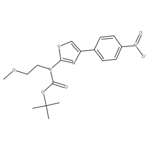 tert-butyl N-(2-methoxyethyl)-N-[4-(4-nitrophenyl)-1,3-thiazol-2-yl]carbamate结构式