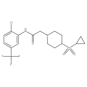 N-[2-chloro-5-(trifluoromethyl)phenyl]-2-[4-(cyclopropanesulfonyl)piperazin-1-yl]acetamide Structure