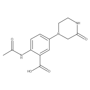 2-Acetamido-5-(3-oxopiperazin-1-yl)benzoic acid结构式