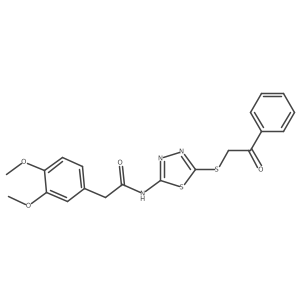 2-(3,4-dimethoxyphenyl)-N-(5-((2-oxo-2-phenylethyl)thio)-1,3,4-thiadiazol-2-yl)acetamide结构式