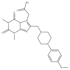 2-[8-[[4-(4-methoxyphenyl)piperazin-1-yl]methyl]-1,3-dimethyl-2,6-dioxo-5H-purin-7-ium-7-yl]acetamide Structure