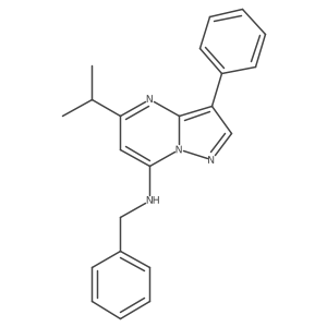 N-benzyl-3-phenyl-5-(propan-2-yl)pyrazolo[1,5-a]pyrimidin-7-amine结构式