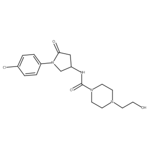 N-[1-(4-chlorophenyl)-5-oxopyrrolidin-3-yl]-4-(2-hydroxyethyl)piperazine-1-carboxamide结构式
