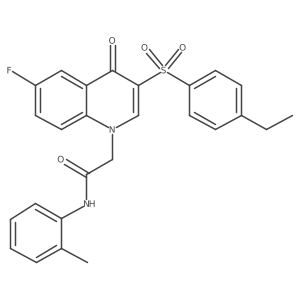 2-(3-((4-ethylphenyl)sulfonyl)-6-fluoro-4-oxoquinolin-1(4H)-yl)-N-(o-tolyl)acetamide结构式
