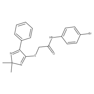 N-(4-bromophenyl)-2-((2,2-dimethyl-5-phenyl-2H-imidazol-4-yl)thio)acetamide结构式