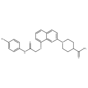 1-(8-(2-((4-Bromophenyl)amino)-2-oxoethoxy)quinolin-2-yl)piperidine-4-carboxamide结构式