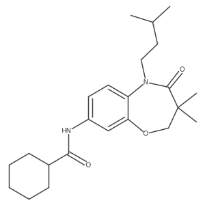 N-(5-isopentyl-3,3-dimethyl-4-oxo-2,3,4,5-tetrahydrobenzo[b][1,4]oxazepin-8-yl)cyclohexanecarboxamide Structure