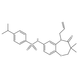 N-(5-allyl-3,3-dimethyl-4-oxo-2,3,4,5-tetrahydrobenzo[b][1,4]oxazepin-7-yl)-4-isopropylbenzenesulfonamide结构式