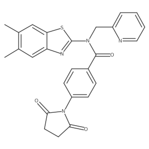 N-(5,6-dimethylbenzo[d]thiazol-2-yl)-4-(2,5-dioxopyrrolidin-1-yl)-N-(pyridin-2-ylmethyl)benzamide结构式