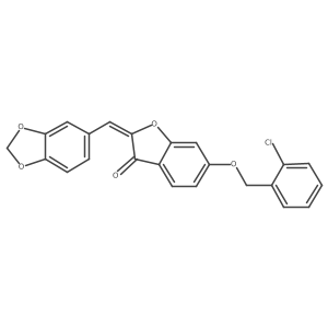 (2Z)-2-(1,3-benzodioxol-5-ylmethylidene)-6-[(2-chlorobenzyl)oxy]-1-benzofuran-3(2H)-one Structure