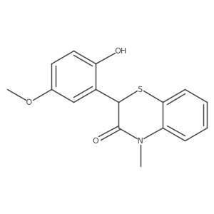(-)-3,4-dihydro-2-(2-hydroxy-5-methoxyphenyl)-4-methyl-3-oxo-2H-1,4-benzothiazine结构式